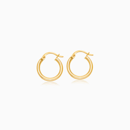 أقراط من الذهب الأصفر عيار 18 قيراطًا بشكل دائري - مجموعة الأقراط الحلقية