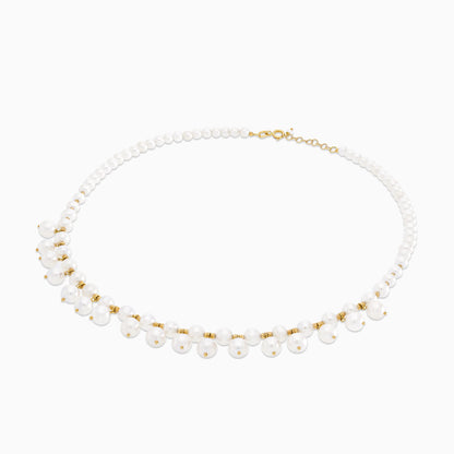 Classic Round  Pearl Necklace with 18k yellow gold - from Danah collection