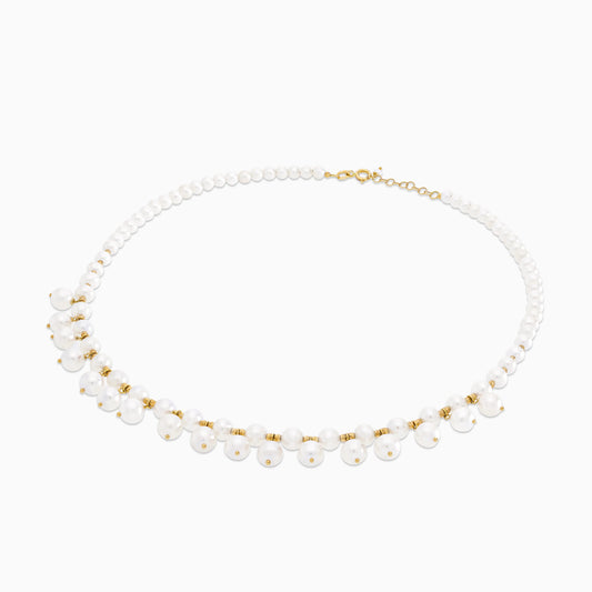 Classic Round  Pearl Necklace with 18k yellow gold - from Danah collection