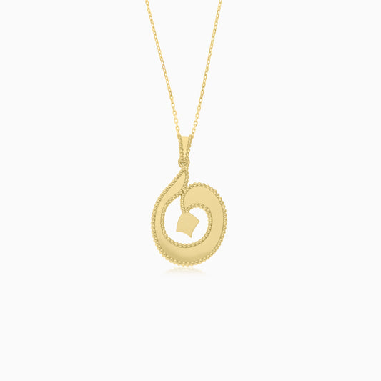 18k Yellow Gold Necklace With Arabic Letter "Noon"