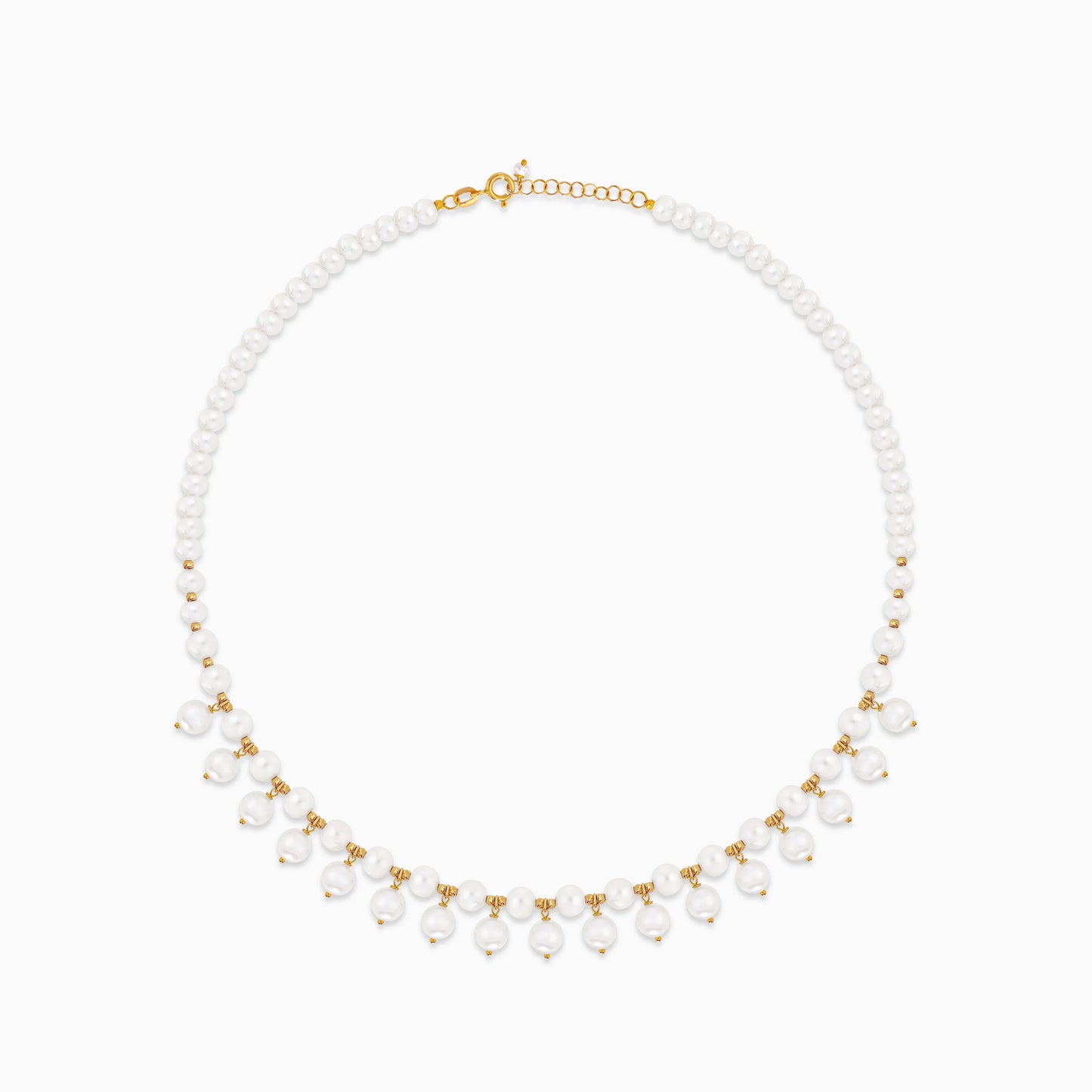 Classic Round  Pearl Necklace with 18k yellow gold - from Danah collection