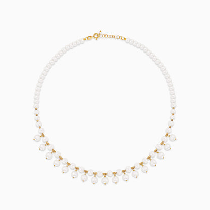 Classic Round  Pearl Necklace with 18k yellow gold - from Danah collection