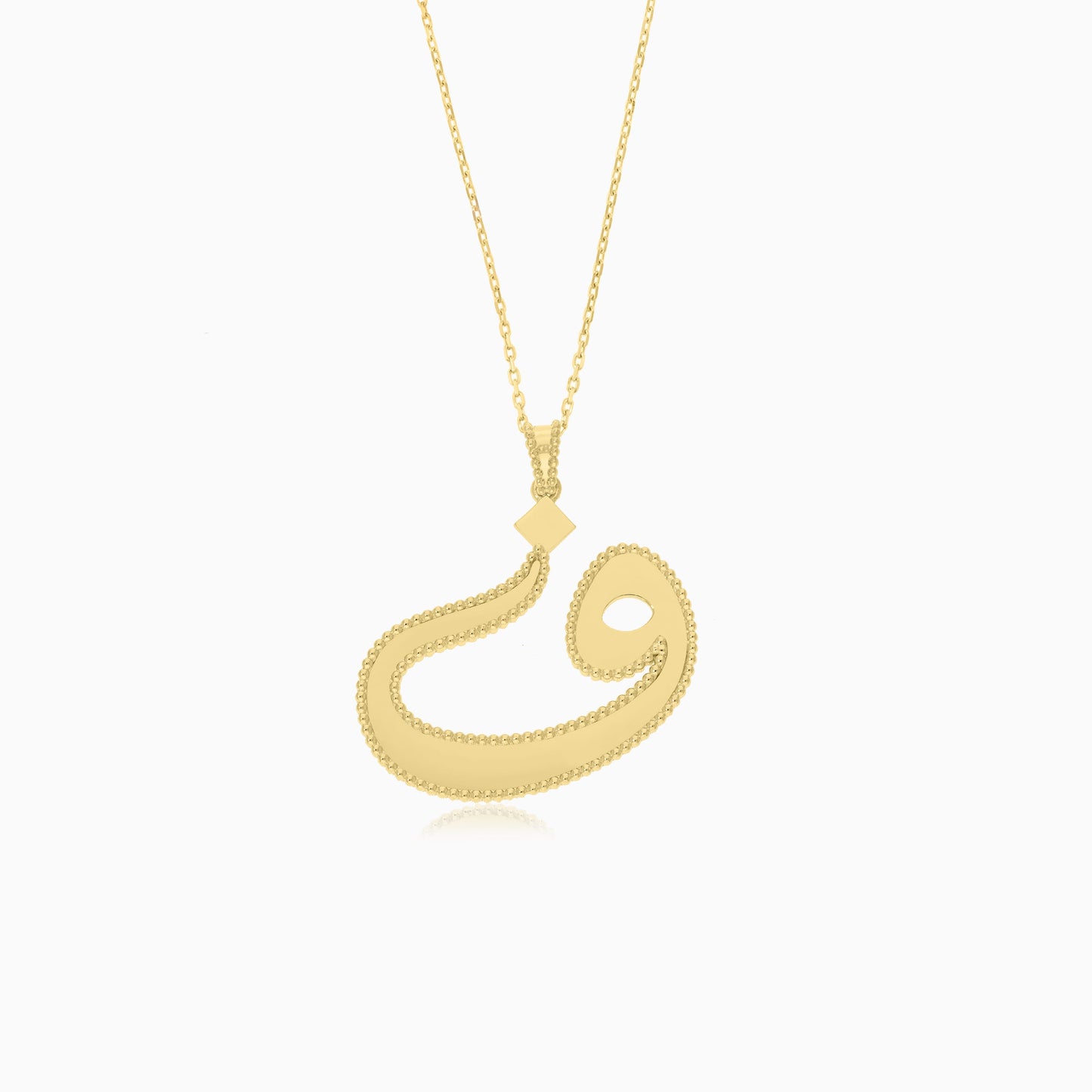 18k Yellow Gold Necklace With Arabic Letter "Faa"