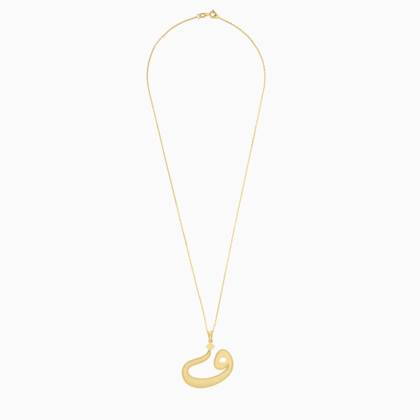 18k Yellow Gold Necklace With Arabic Letter "Faa"