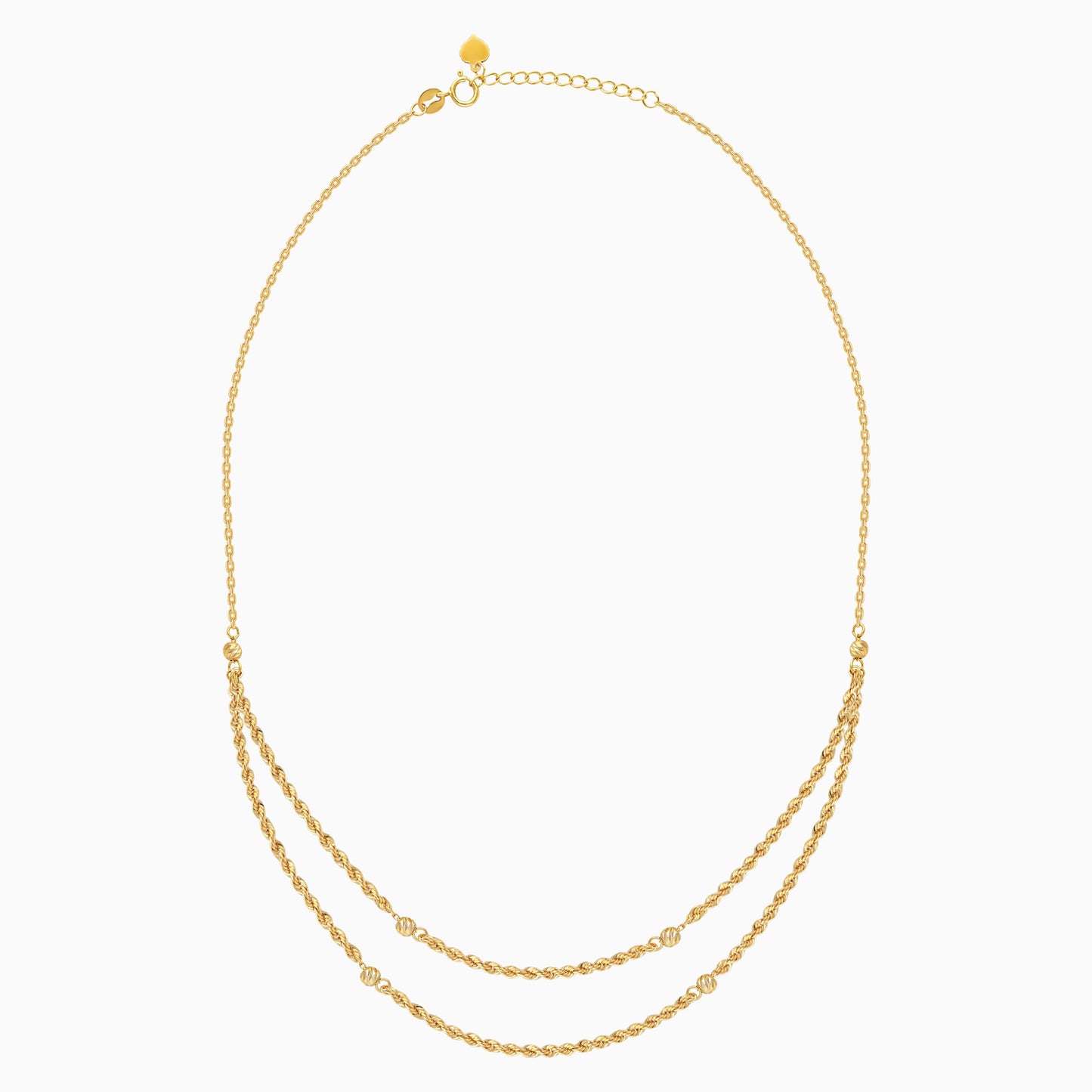 قلادة من سلسلة حبلية ذات طبقتين من الذهب الأصفر عيار 18 قيراطًا