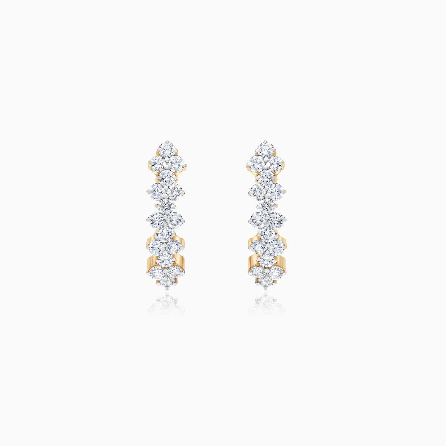 Scala Yellow Gold Diamond 18k Earrings – Jawhara Jewellery
