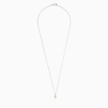 Graceful 18k White Gold Necklace with Green Prasiolite and Natural Diamond Stones | Colour Classic