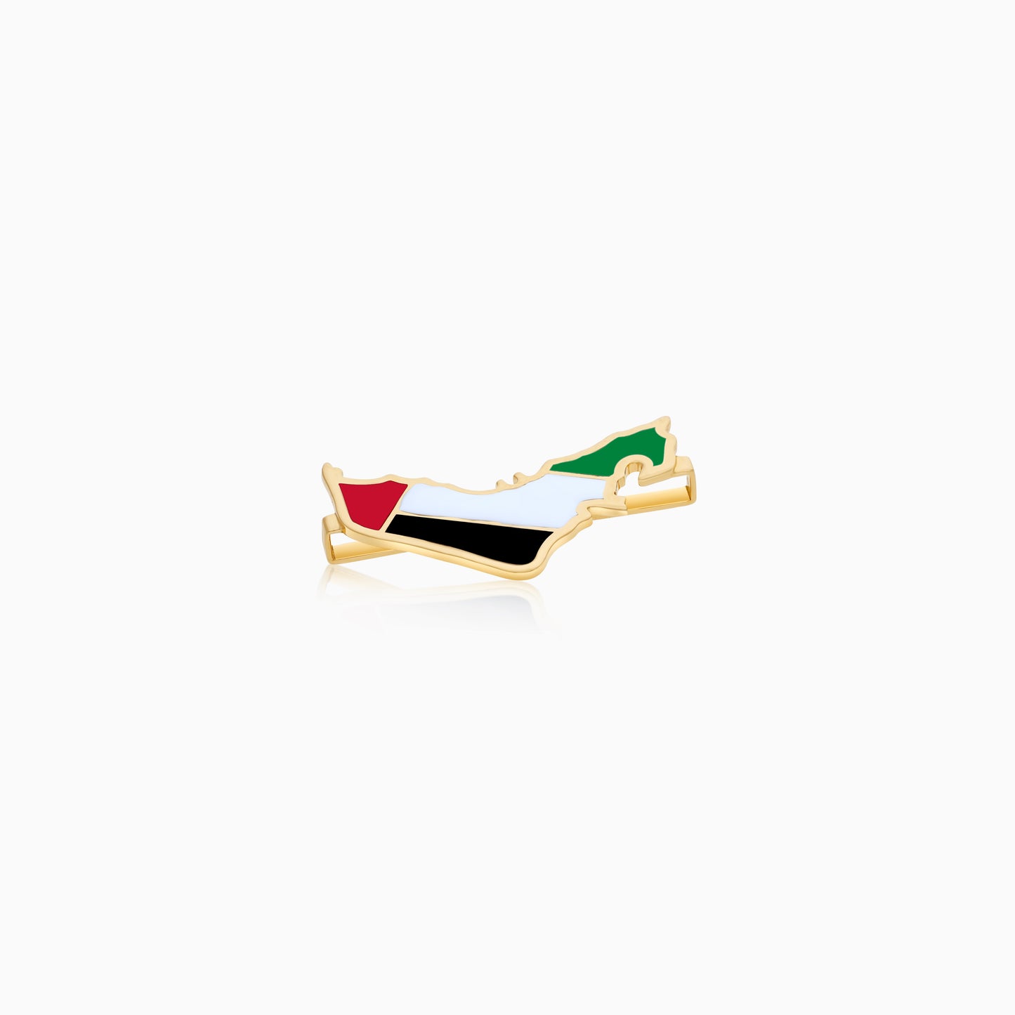 18k Yellow Gold Wearable Strap Accessory UAE Map Enamel Pin