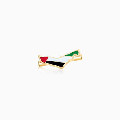18k Yellow Gold Wearable Strap Accessory UAE Map Enamel Pin