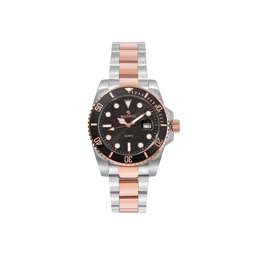 Black & Rose Gold Stainless Steel Quartz Beaumont Gents Watch