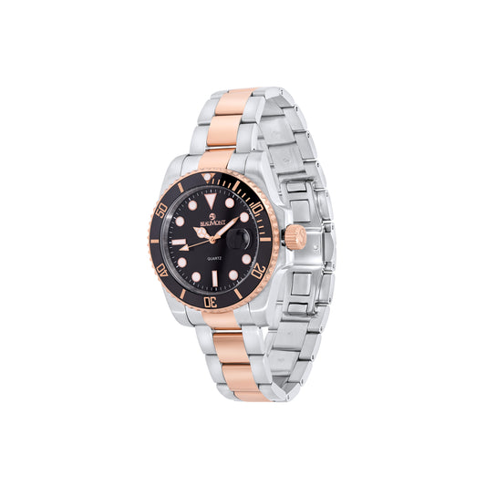 Black & Rose Gold Stainless Steel Quartz Beaumont Gents Watch