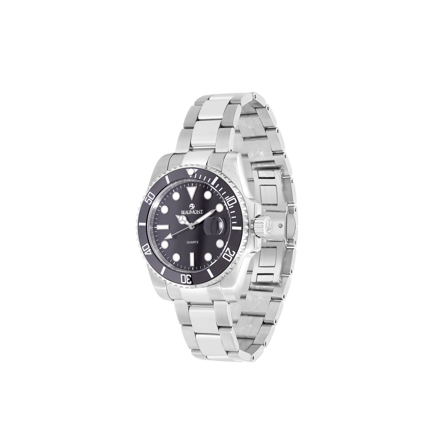 Black & Stainless Steel Quartz Beaumont Gents Watch