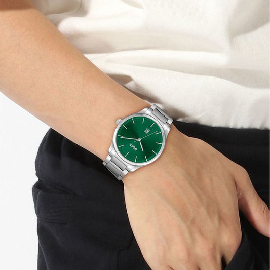 Boss Watch Reason Mens Round 43mm Stainless Steel Case Stainless Steel Bracelet Stainless Steel Dial