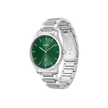 Boss Watch Reason Mens Round 43mm Stainless Steel Case Stainless Steel Bracelet Stainless Steel Dial