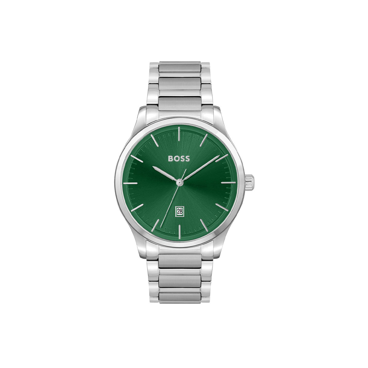 Boss Watch Reason Mens Round 43mm Stainless Steel Case Stainless Steel Bracelet Stainless Steel Dial