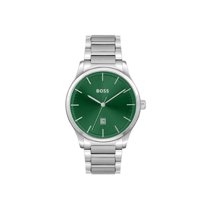 Boss Watch Reason Mens Round 43mm Stainless Steel Case Stainless Steel Bracelet Stainless Steel Dial