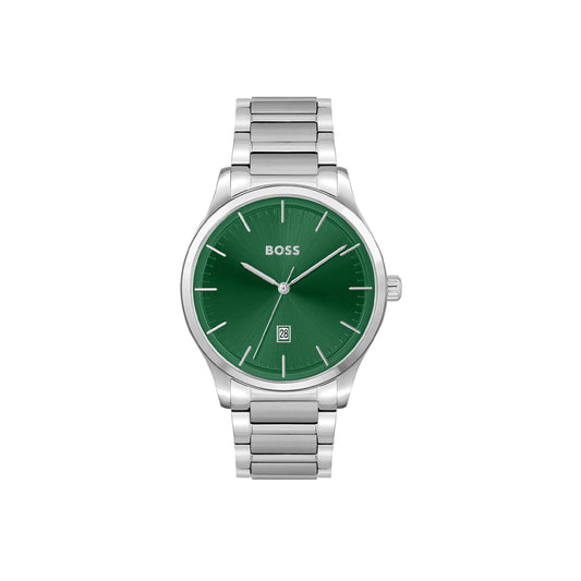 Boss Watch Reason Mens Round 43mm Stainless Steel Case Stainless Steel Bracelet Stainless Steel Dial