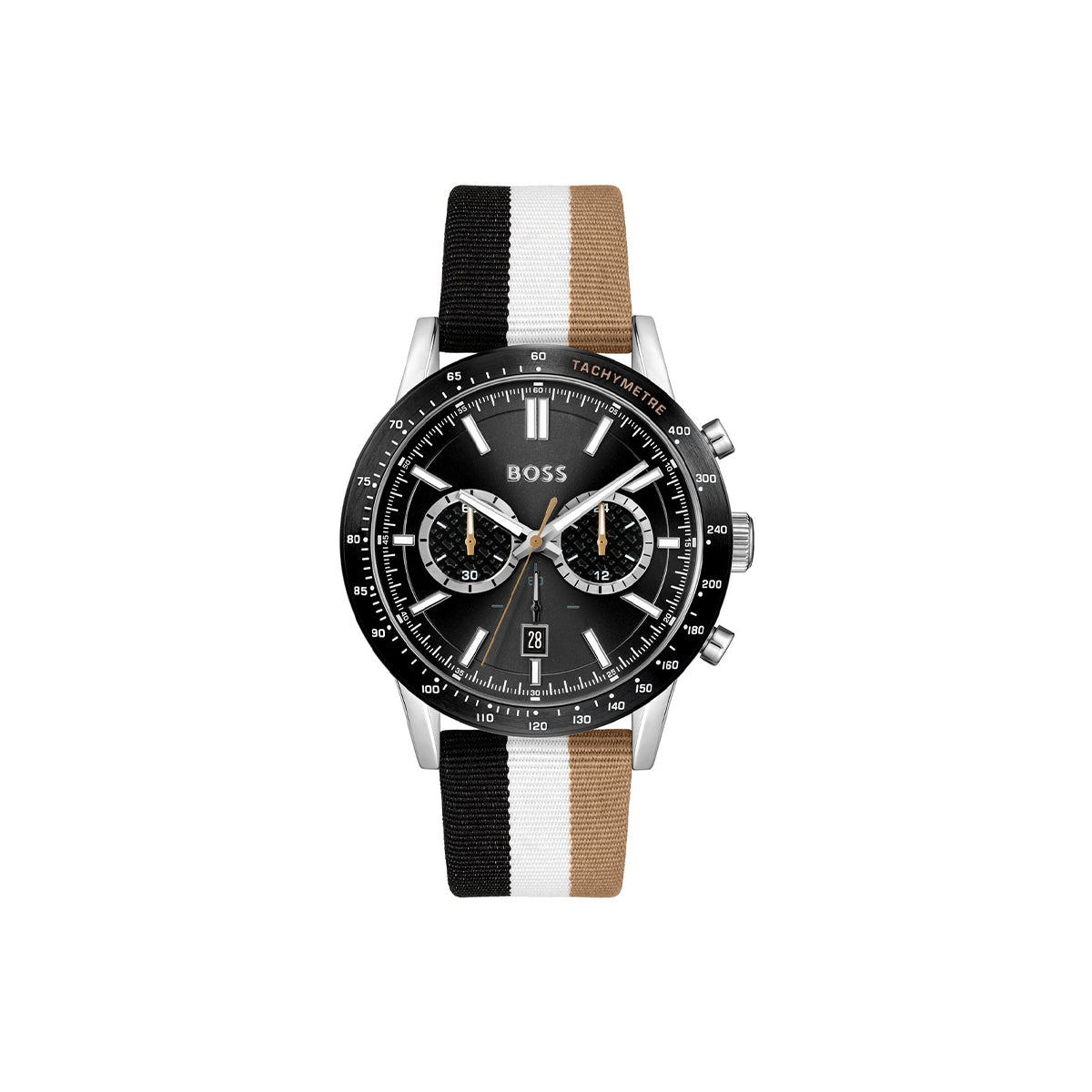 Boss watch Quartz movement in a Round case Stainless Steel with Nylon Multicolour  Strap