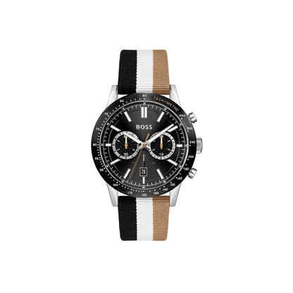 Boss watch Quartz movement in a Round case Stainless Steel with Nylon Multicolour  Strap