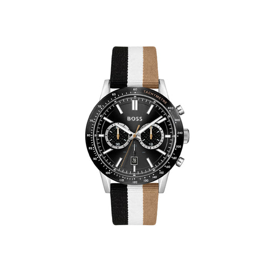 Boss watch Quartz movement in a Round case Stainless Steel with Nylon Multicolour  Strap