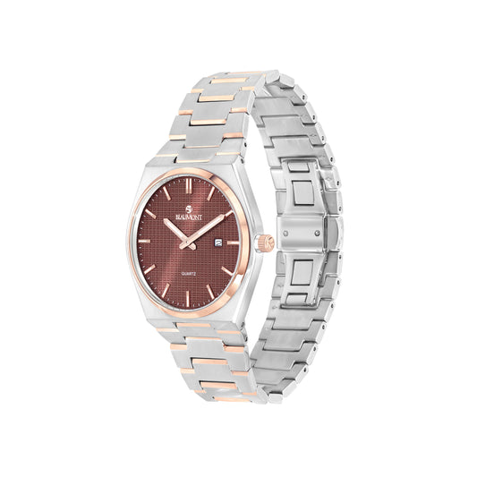 Brown Stainless Steel Quartz Beaumont Gents Watch
