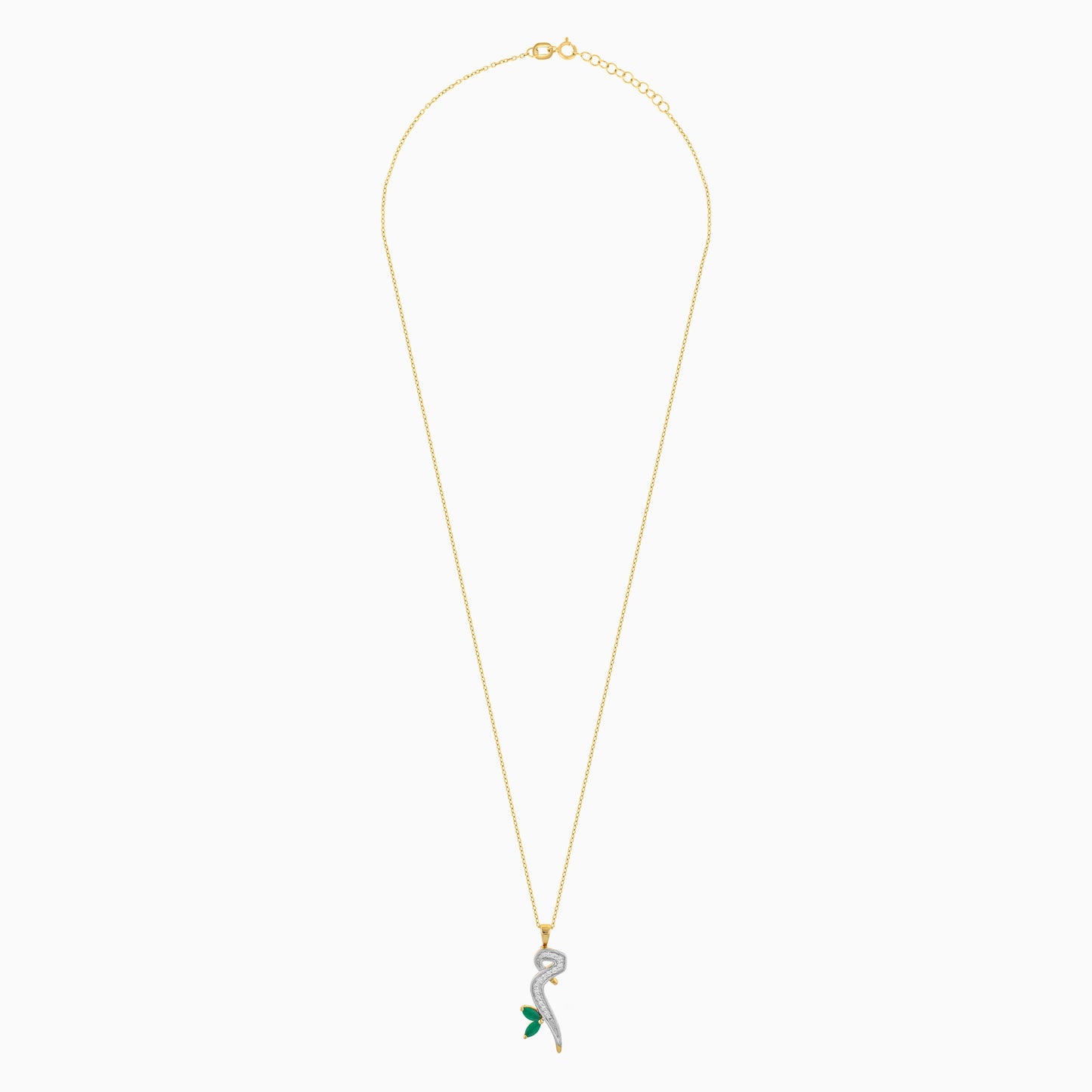 18K Yellow Gold ‘Meem’ Arabic Letter Necklace | Horoufi Diamond Collection