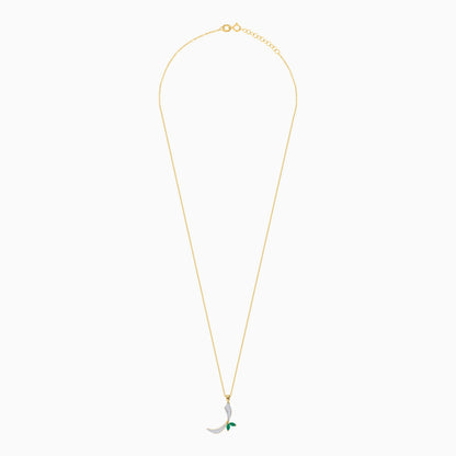 18k Yellow Gold 'Raa' Arabic Letter Necklace with Natural Diamonds & Agate | Horoufi Diamond Collection