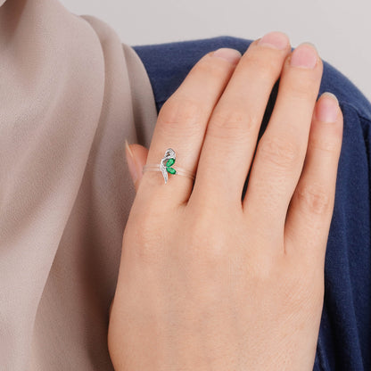 Floating Ring - Meem letter with Natural Diamonds and gemstones