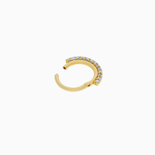 Dazzling Zircon-Stone Hoop Earrings in 18K Gold
