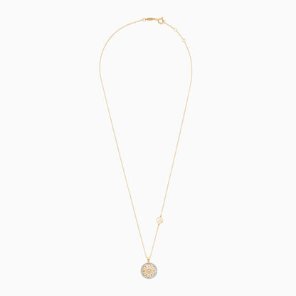 Disney Frozen-18 KT Yellow Gold - Snowflake Necklace with Natural Diamonds