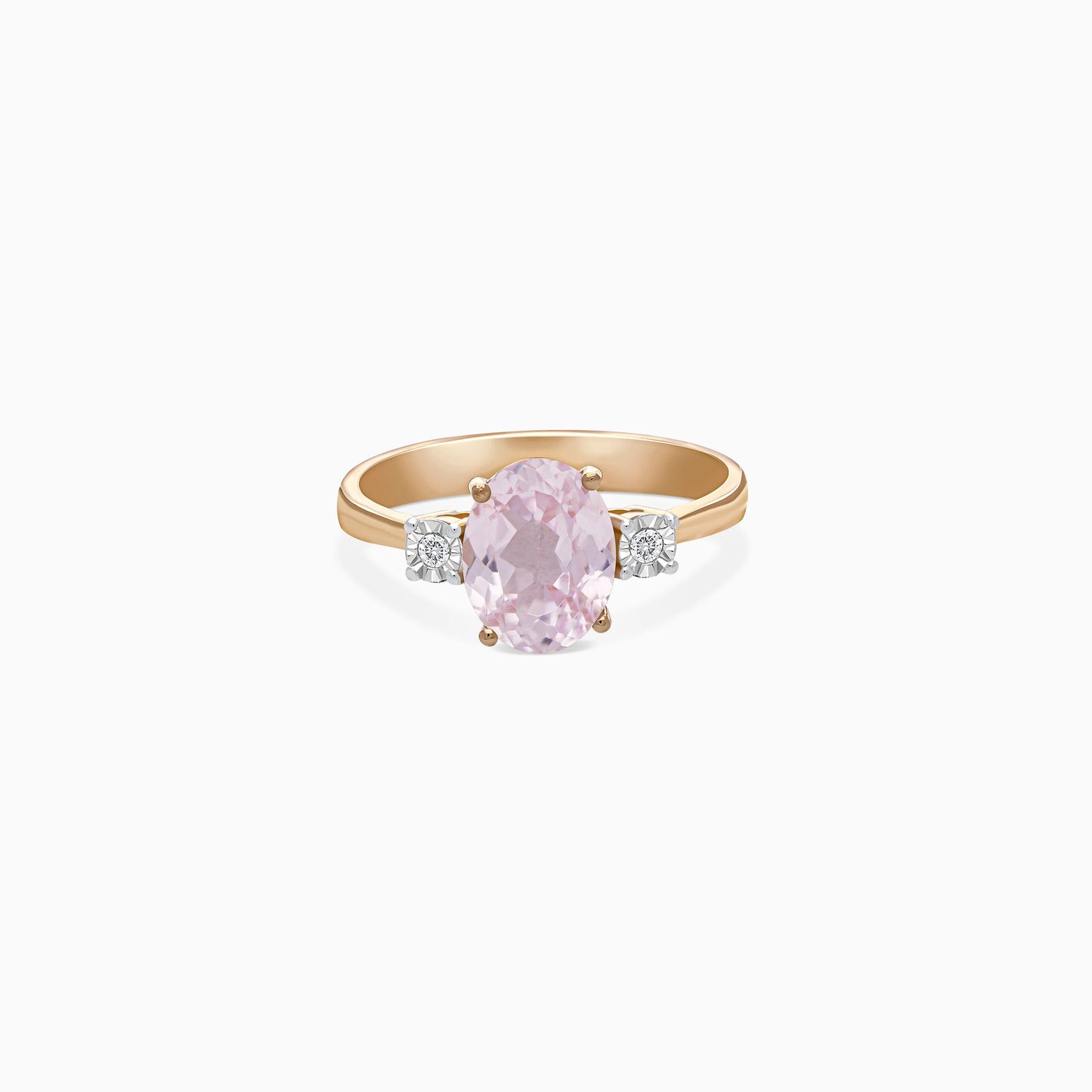 Colour Classic 18K Rose Gold Kunzite and Natural Diamonds Ring