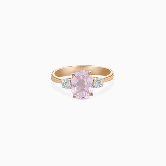 Colour Classic 18K Rose Gold Kunzite and Natural Diamonds Ring