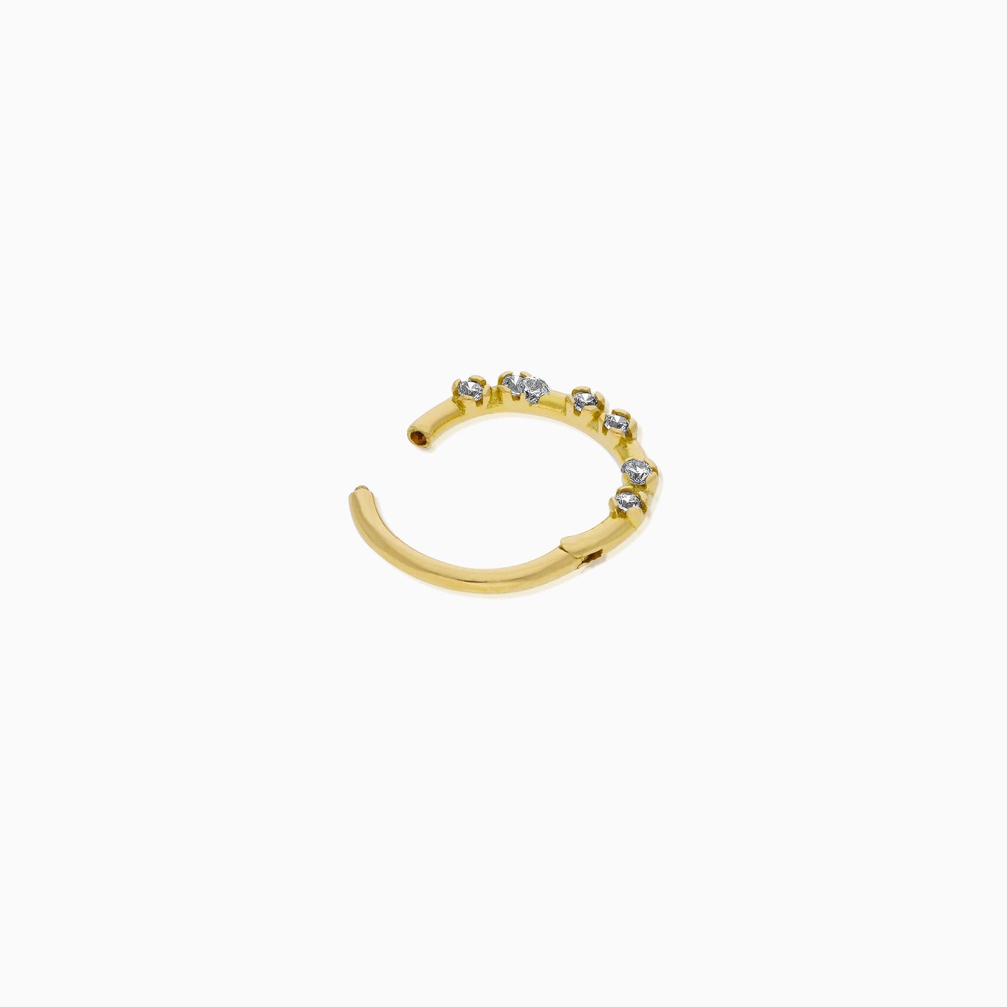 Elegant 18K Gold Hoop Piercing Embellished with Zircons