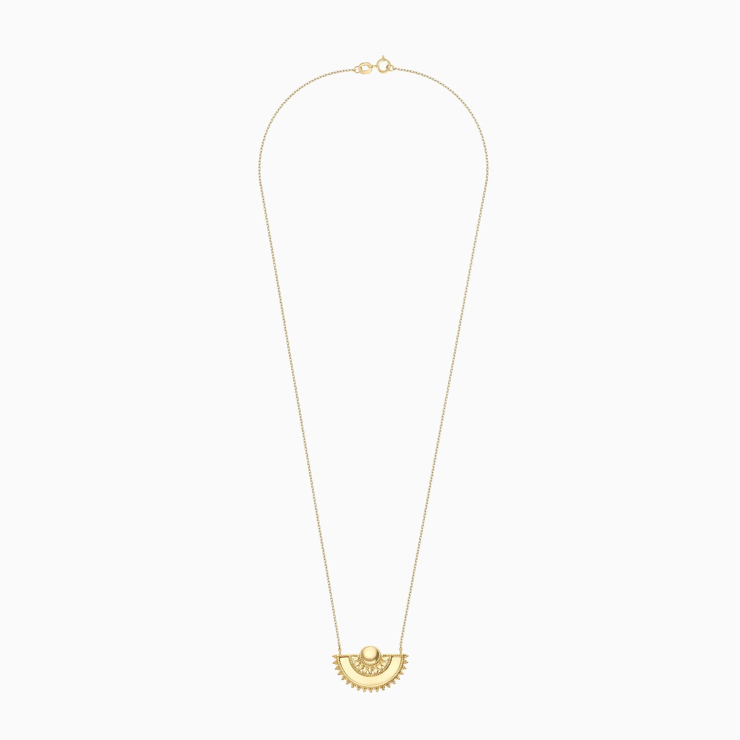 18K Yellow Gold Half Circle Necklace – Shnaf Gold Collection