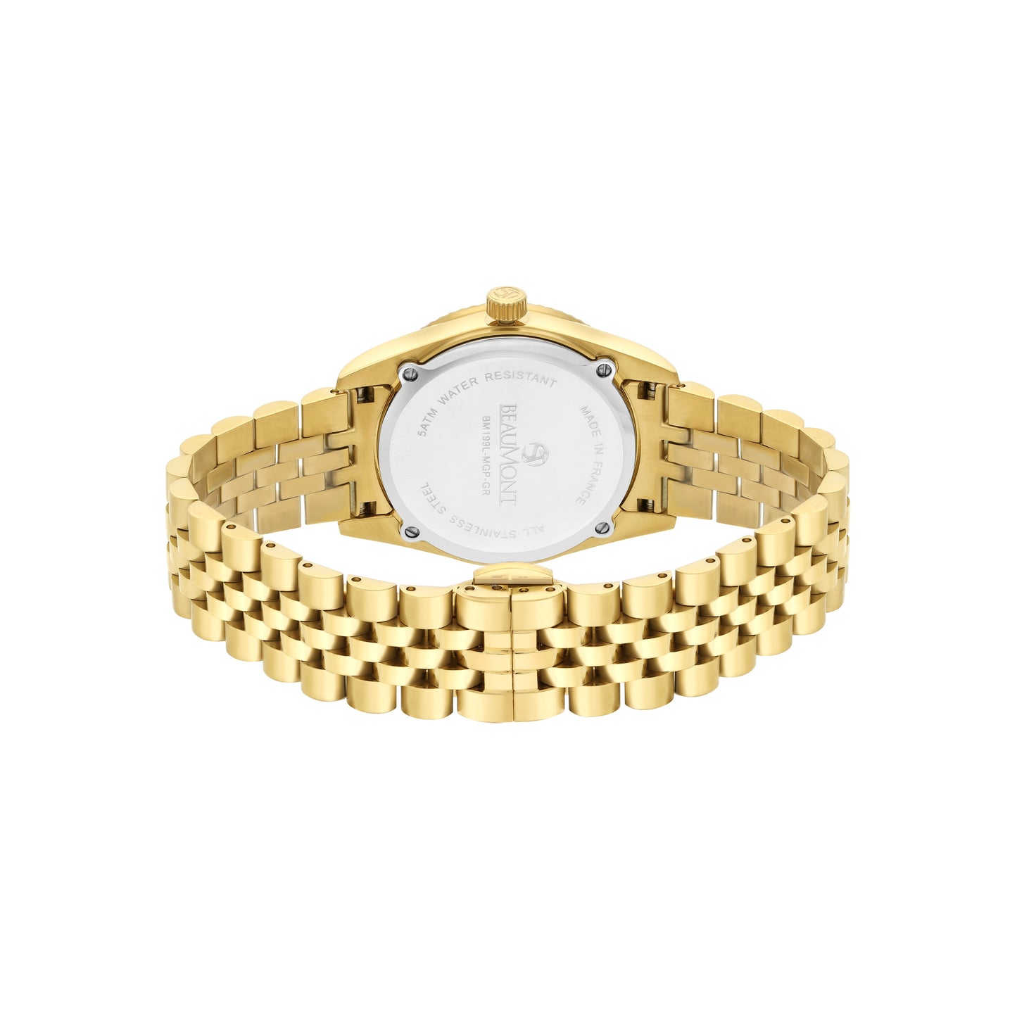 Gold Plated & Green Quartz Beaumont Ladies Watch