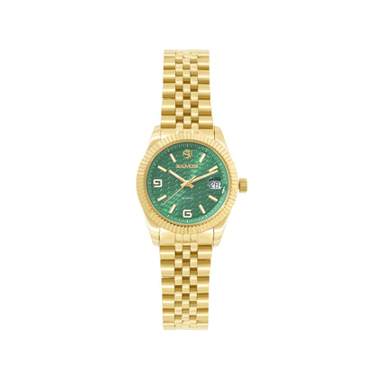 Gold Plated & Green Quartz Beaumont Ladies Watch