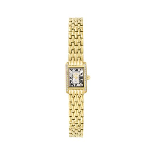 Gold Plated Rectangle Quartz Beaumont Ladies Watch