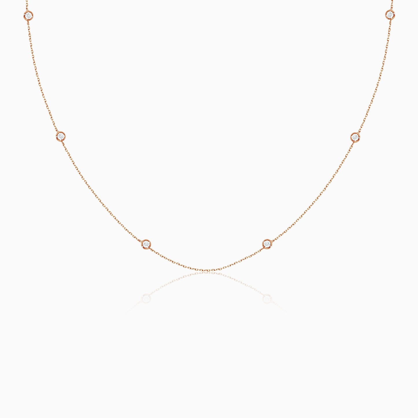 18K Rose Gold Diamond Necklace – Trendy by Jawhara
