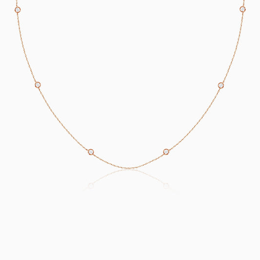18K Rose Gold Diamond Necklace – Trendy by Jawhara