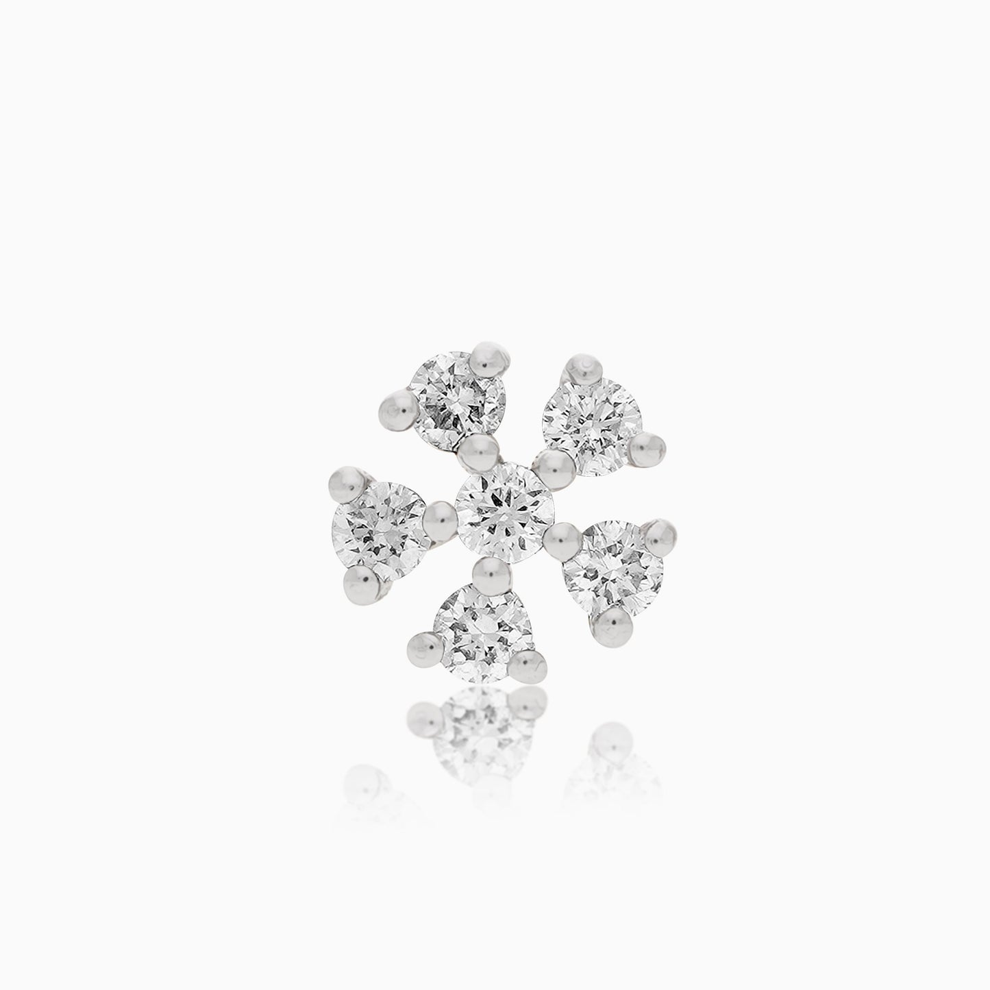 دبوس أنف مرصع بالألماس الطبيعي من الذهب الأصفر عيار 18 قيراطًا