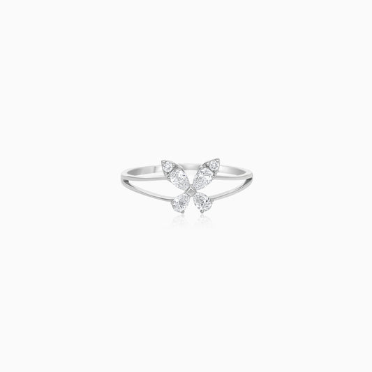 Natural Diamonds Butterfly in Platinum Ring