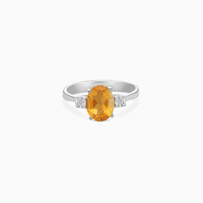18k Citrine & Natural Diamond Gold Ring | Colour Classic