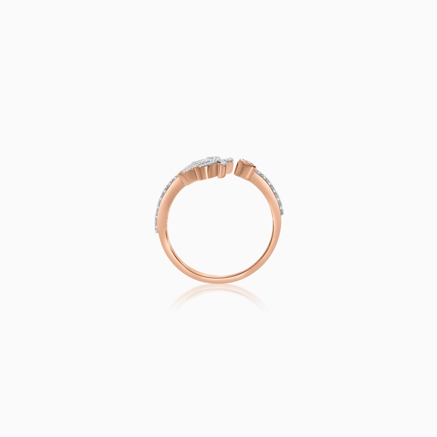 18K Rose Gold Stud Earrings with Dangling Palm Tree-Shaped Design Decorated with Natural Diamond | Al Nakhla Collection