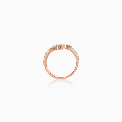 18K Rose Gold Stud Earrings with Dangling Palm Tree-Shaped Design Decorated with Natural Diamond | Al Nakhla Collection