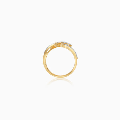 18K Yellow Gold Hoop Earrings with Dangling Palm Tree-Shaped Design Decorated with Natural Diamond | Al Nakhla Collection