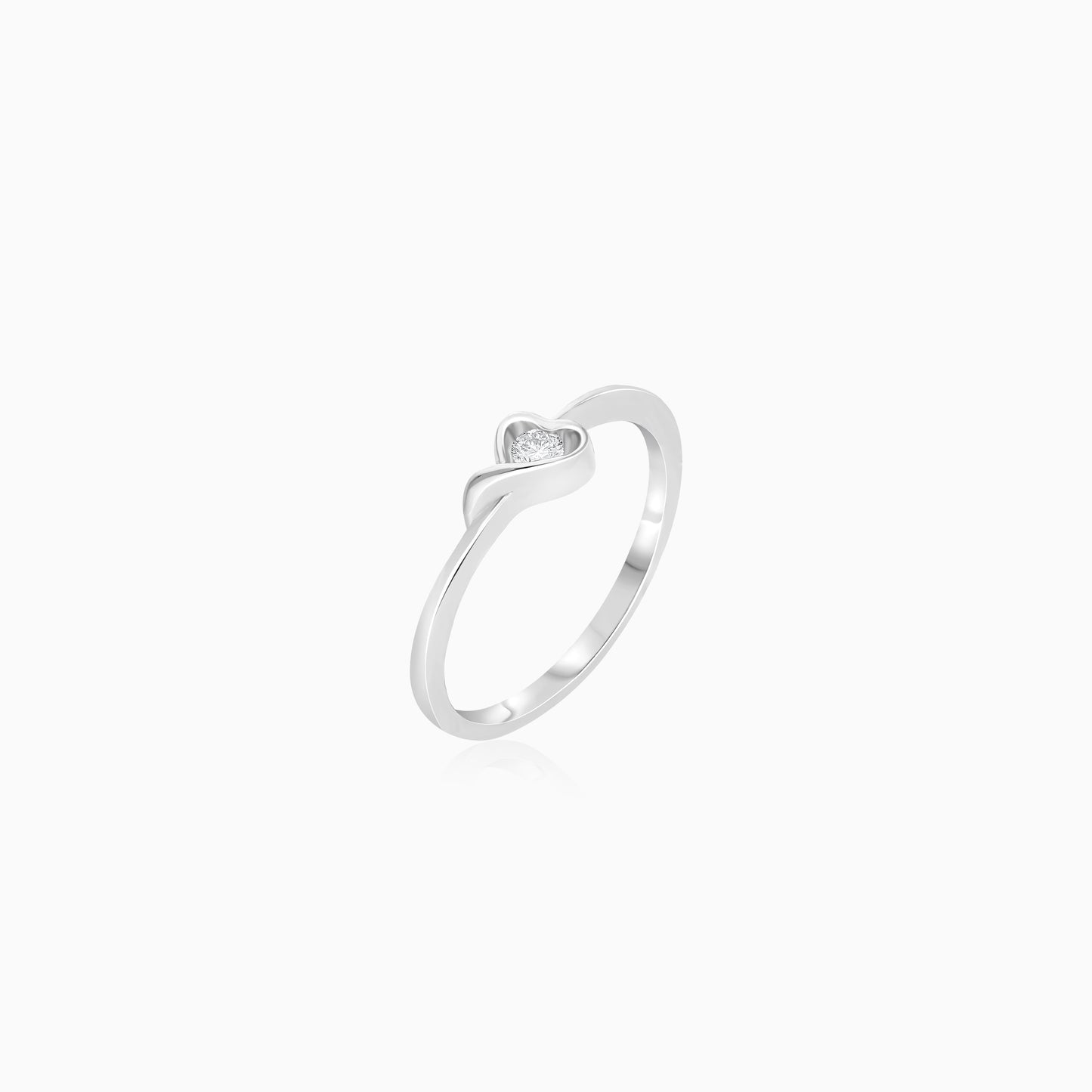 Platinum Heart-shaped Natural Diamond Ring