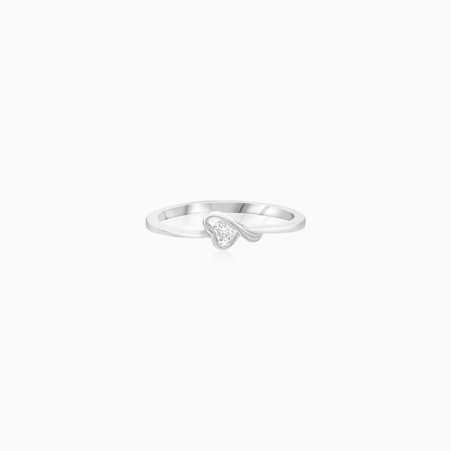 Platinum Heart-shaped Natural Diamond Ring