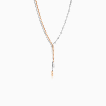 Platinum & 18k Rose Gold 2 Layer necklace