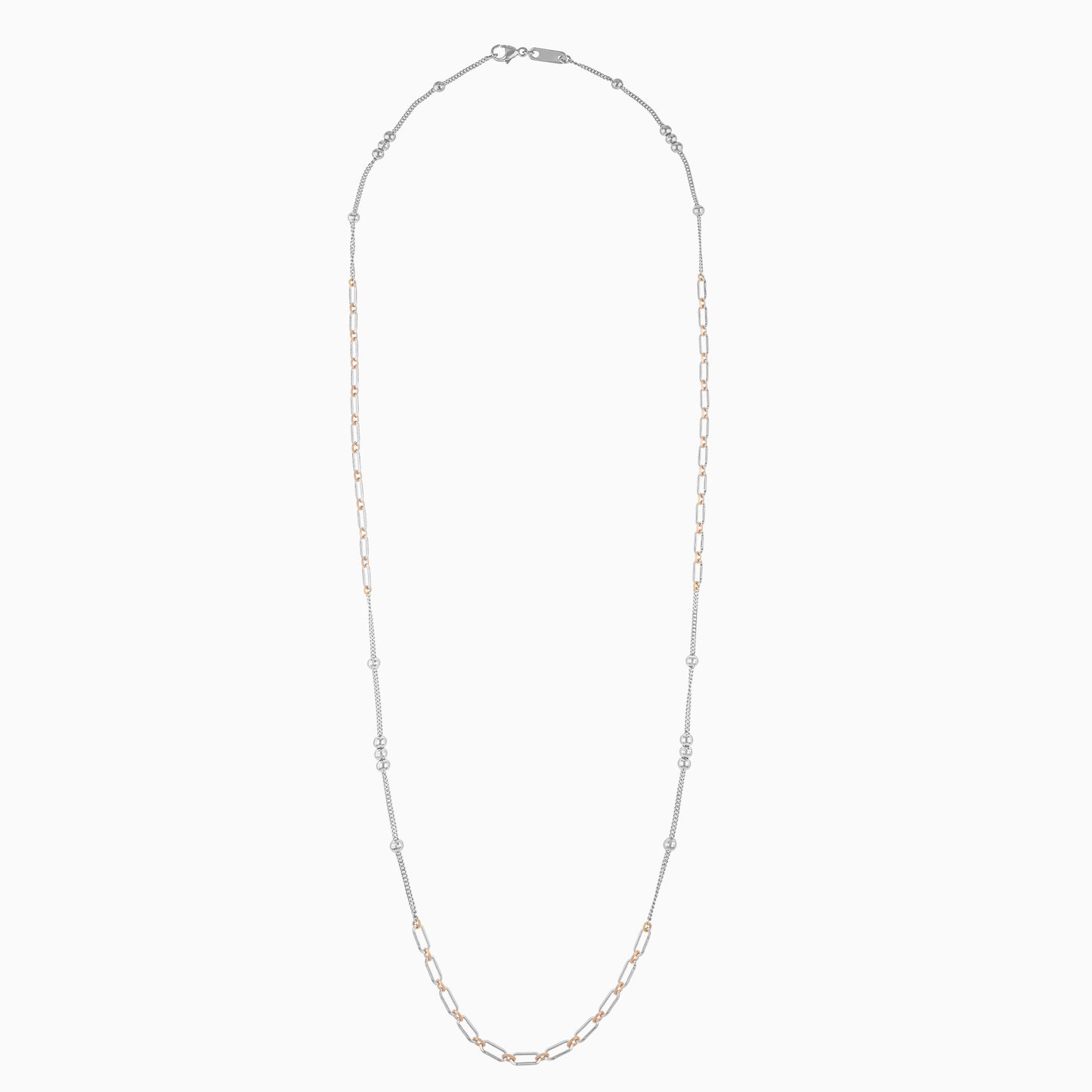 Platinum & 18k Rose Gold Mixed Type Chain