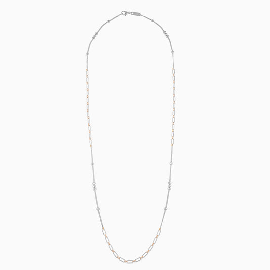 Platinum & 18k Rose Gold Mixed Type Chain